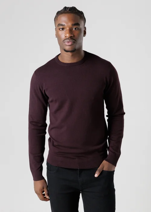 French Connection Burgundy Crew Neck Long Sleeve Knitted Jumper - XL Image 1