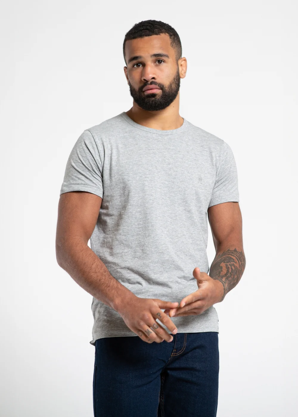 French Connection Charcoal 3 Pack Cotton Crew Neck Short Sleeve T-Shirts - XXL Image 2