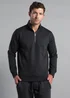 French Connection Charcoal Cotton Blend Half-Zip Jumper - Large Image 1