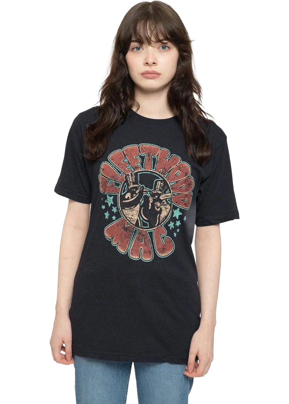 Fleetwood Mac Black Stars & Penguins T-Shirt - Extra Large Image 1