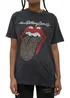 The Rolling Stones Black Leopard Tongue Acid Wash T-Shirt - Extra Large Image 3