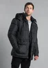 French Connection Black Hooded Padded Parka Longline Jacket - XL Image 5