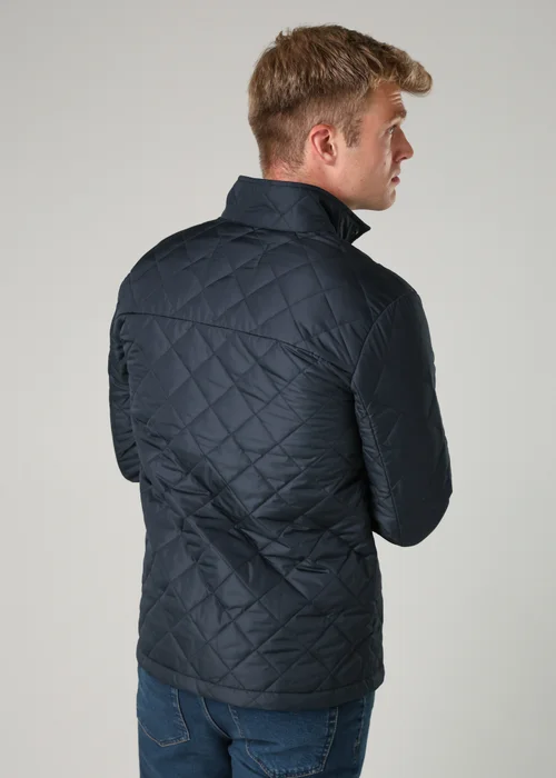 French Connection Navy Funnel Neck Diamond Quilted Jacket - M Image 3