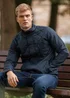 French Connection Navy Funnel Neck Diamond Quilted Jacket - M Image 1