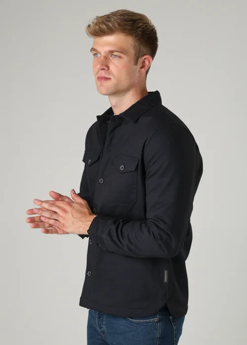 French Connection Navy Cotton Worker-Style Button Overshirt - S Image 4