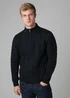 French Connection Navy 1/2 Zip Cable Knit Jumper - Large Image 2