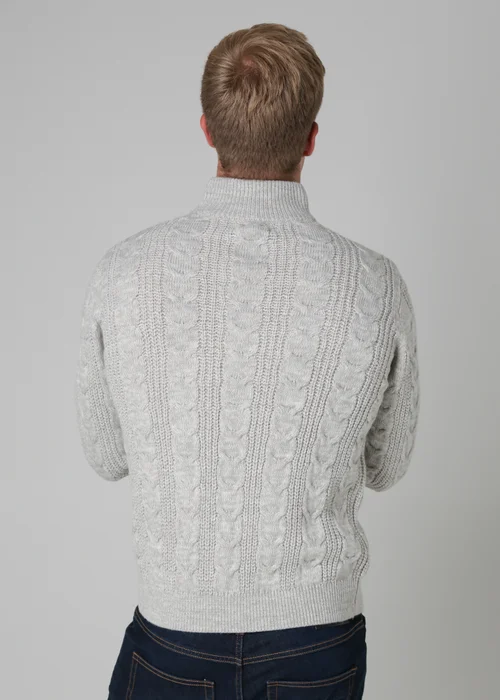 French Connection Ecru 1/2 Zip Cable Knit Jumper - Small Image 2