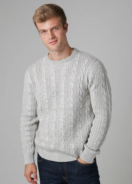 French Connection Ecru Cable Knit Crew Neck Jumper - XL Image 1