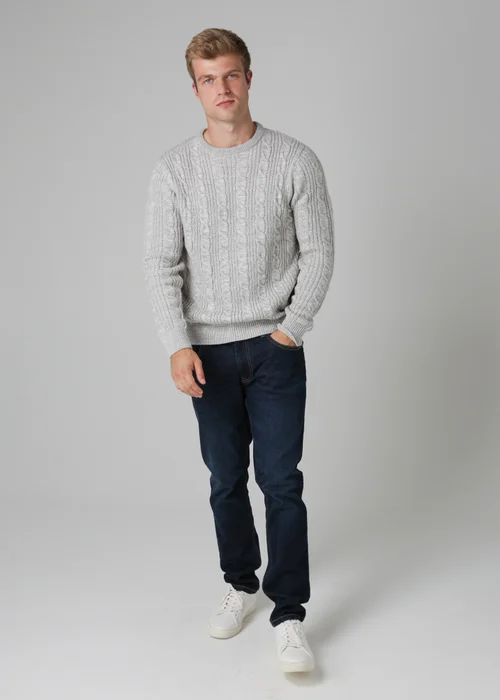 French Connection Ecru Cable Knit Crew Neck Jumper - XL Image 3