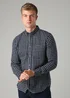 French Connection Navy Cotton Check Flannel Long Sleeve Shirt - Small Image 5