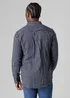 French Connection Navy Cotton Check Flannel Long Sleeve Shirt - Small Image 2