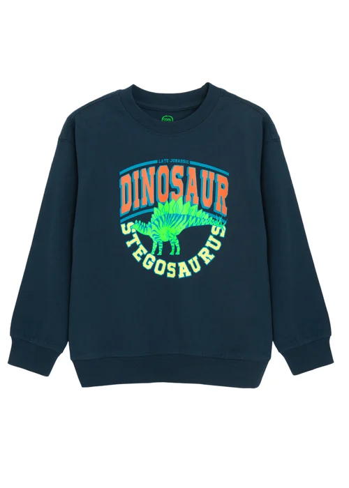 Cool Club Navy Stegosaurus Printed Sweatshirt (3-8 yrs) - 4 Yrs Image 1