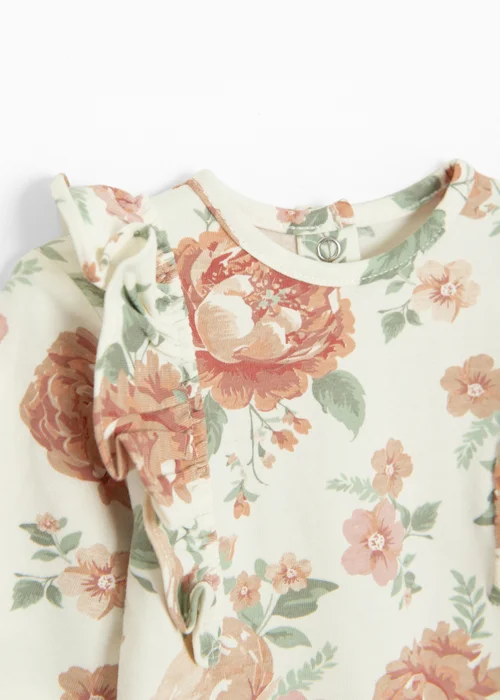 Cool Club White Frill Shoulder Printed Long Sleeve Bodysuit (2 - 36 mnths) - 12 - 18 months Image 3