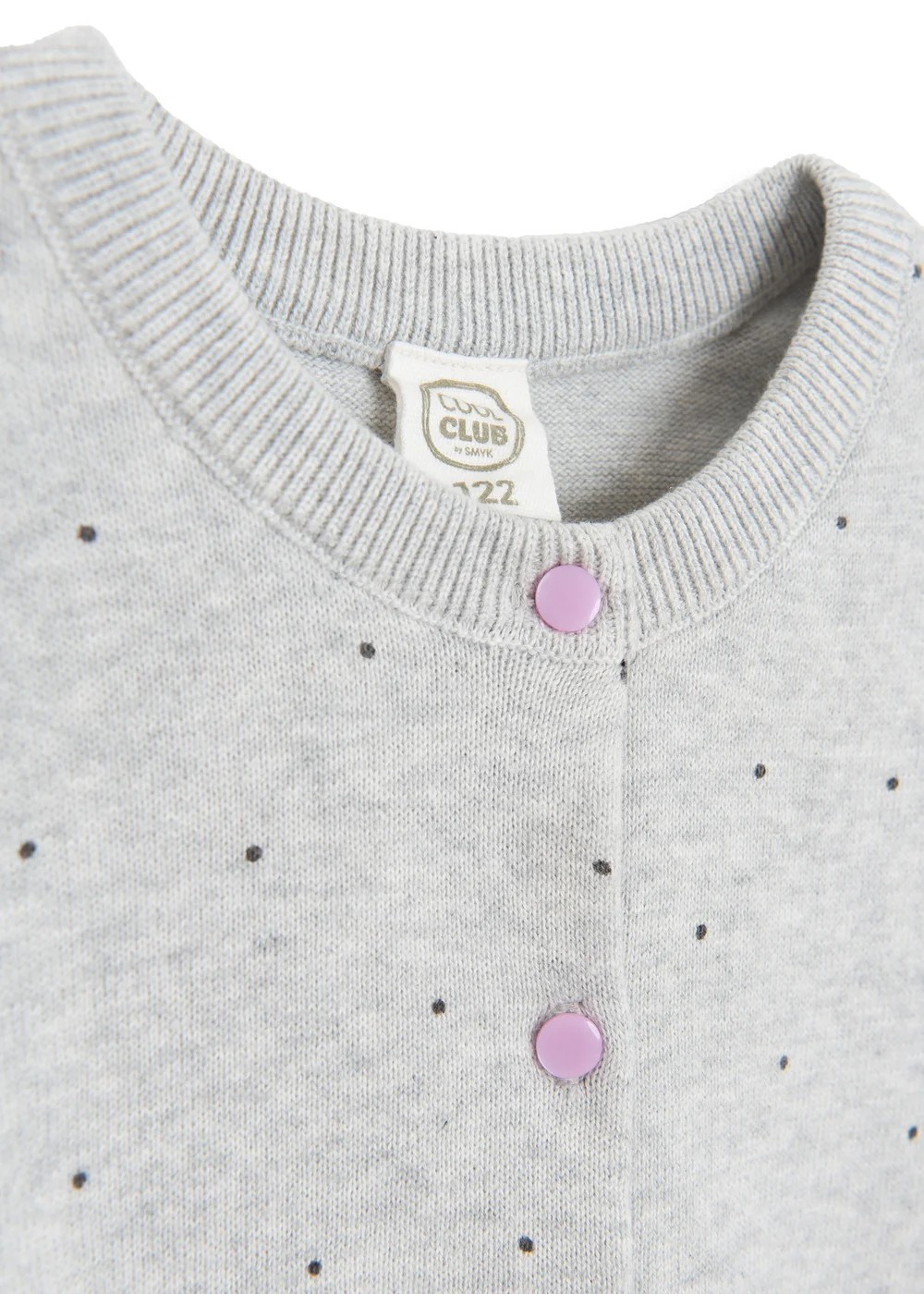 Cool Club Grey Button-Up Polka Dot Ruffle Shoulder Cardigan (3-8 yrs) - 5 Yrs Image 4