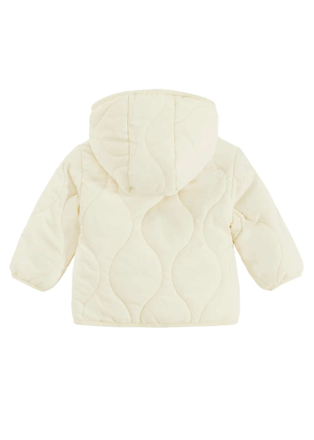 Cool Club White Quilted Hooded Button-Up Jacket (3-24 mnths) - 6-9 months Image 2