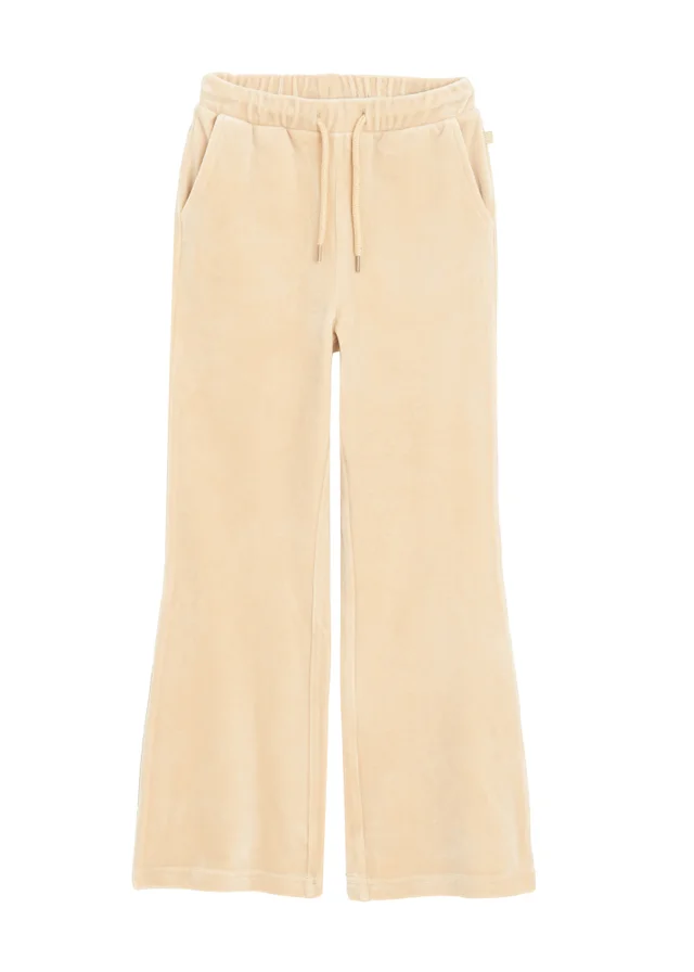 Cool Club Beige Wide-Leg Joggers With Drawstring Waist (3-8 yrs)