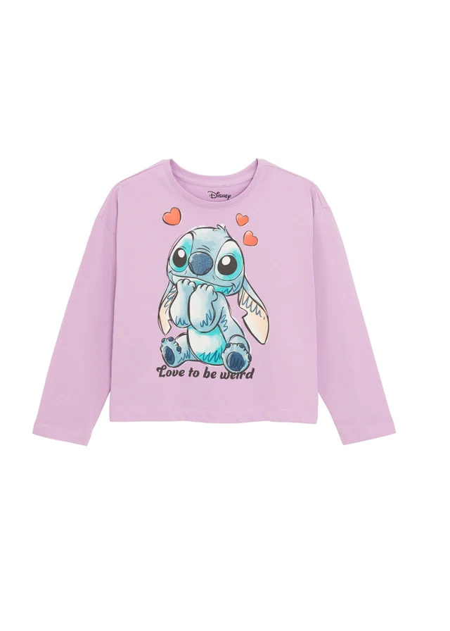 Cool Club Lilac Lilo & Stitch Long Sleeve Printed T-Shirt (3-8 yrs)