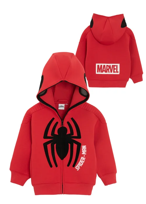 Cool Club Red Spider-Man Full Zip-Up Front Printed Hoodie (2-8 yrs) - 4 Yrs Image 1