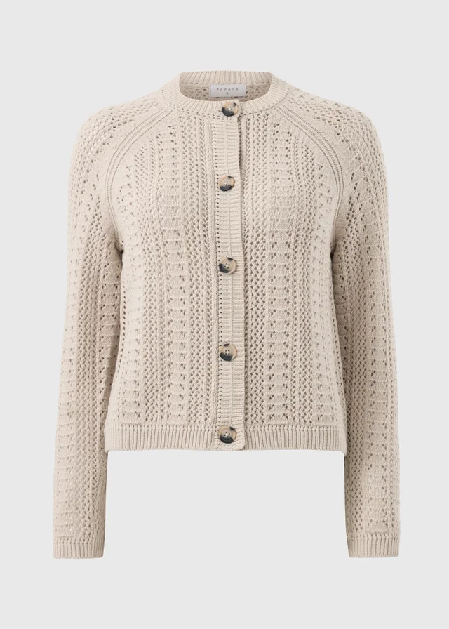 Oatmeal Open Stitch Cardigan
