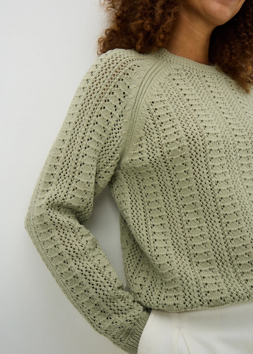Green Open Stitch Jumper - Extra small Image 3