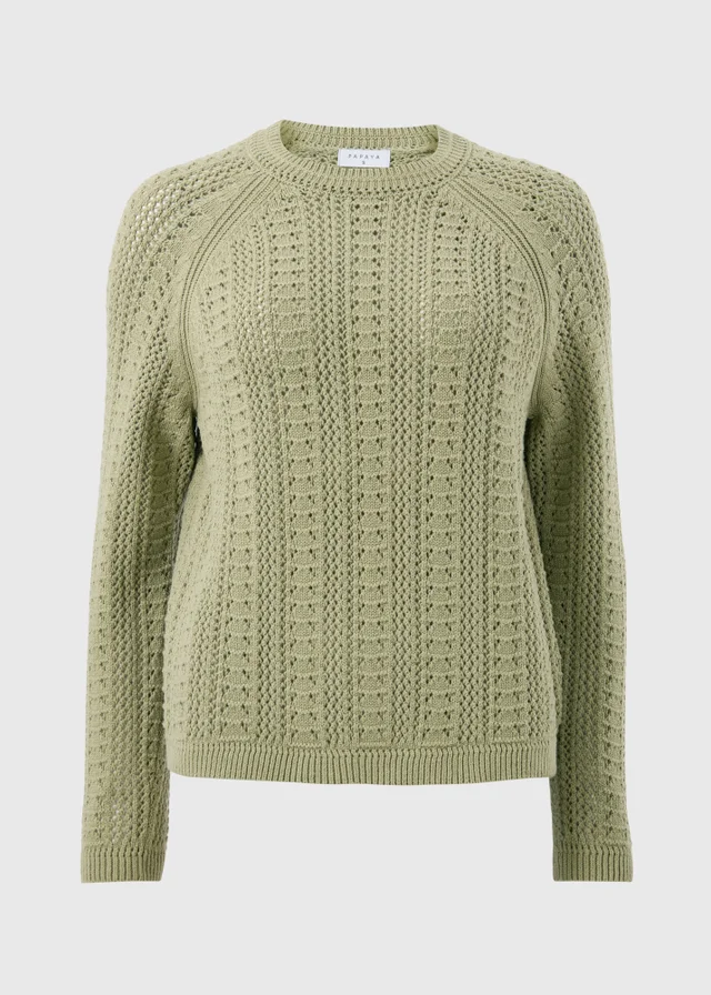 Green Open Stitch Jumper