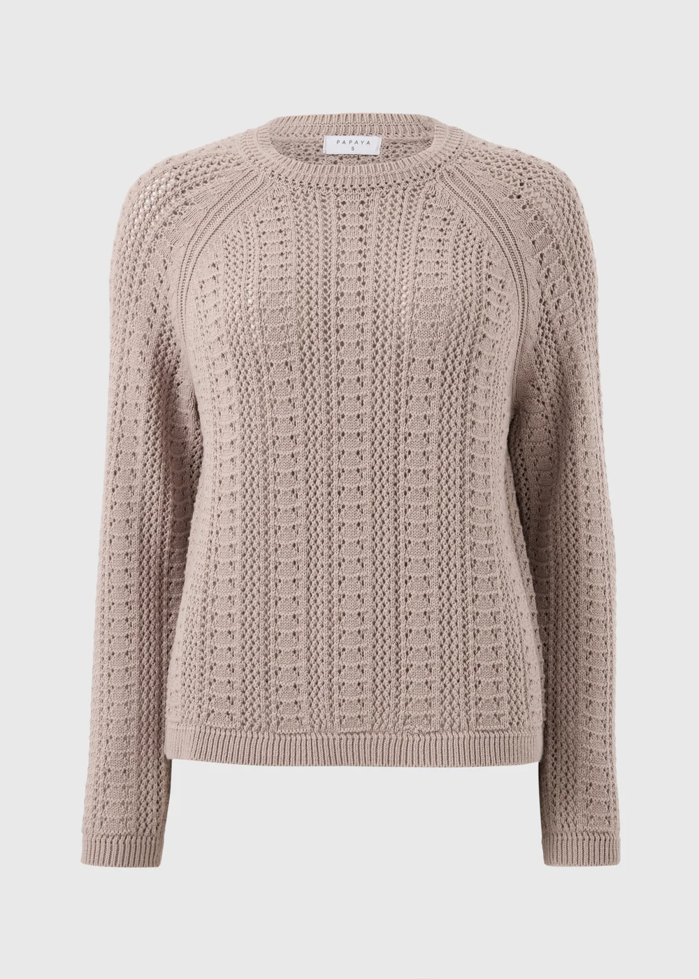Taupe Open Stitch Jumper - Extra small Image 1