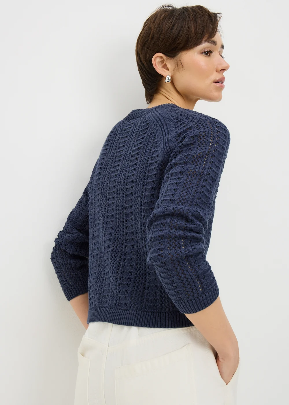 Navy Open Stitch Jumper - Extra small Image 3