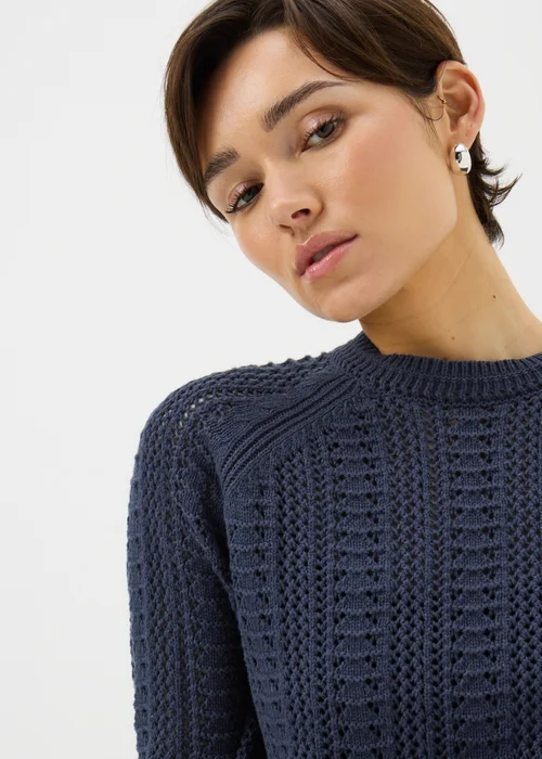 Navy Open Stitch Jumper - Extra small Image 1