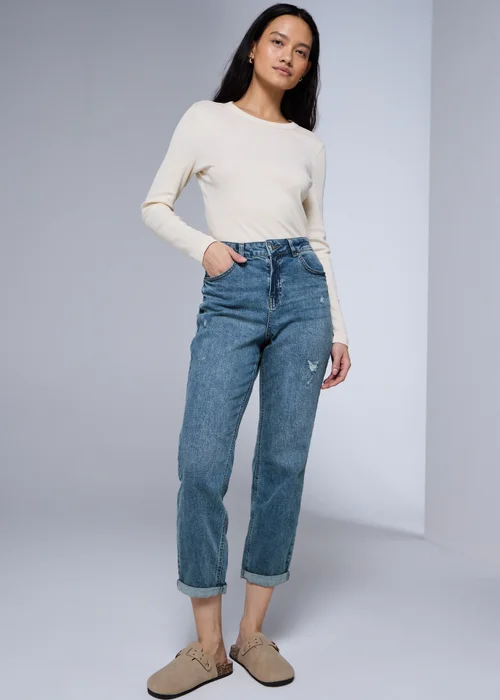 Dark Wash Riley Boyfriend Jeans - Size 8 Image 1