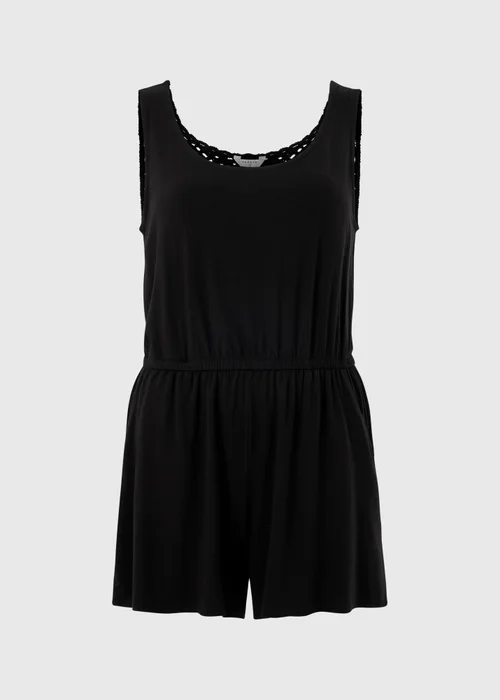 Black Crochet Back Playsuit - L Image 4