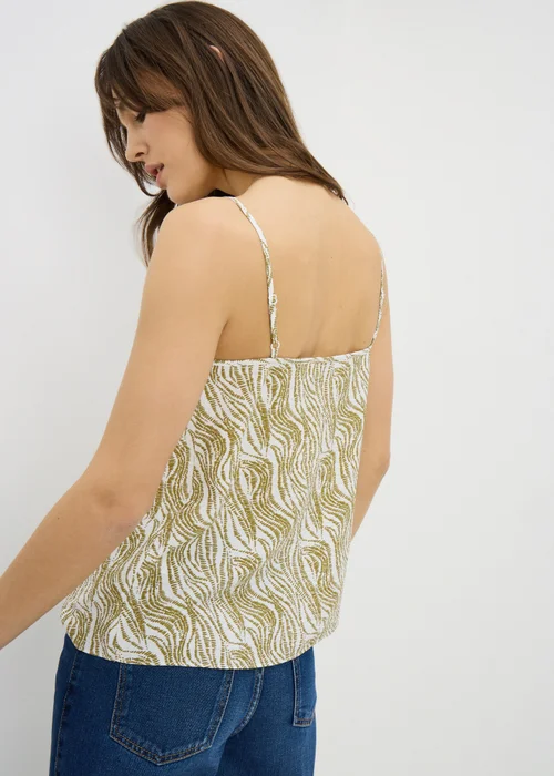 Green Printed Cami Top - Size 8 Image 3