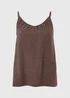 Brown Polka Dot Ruched Cami Top - Size 8 Image 3