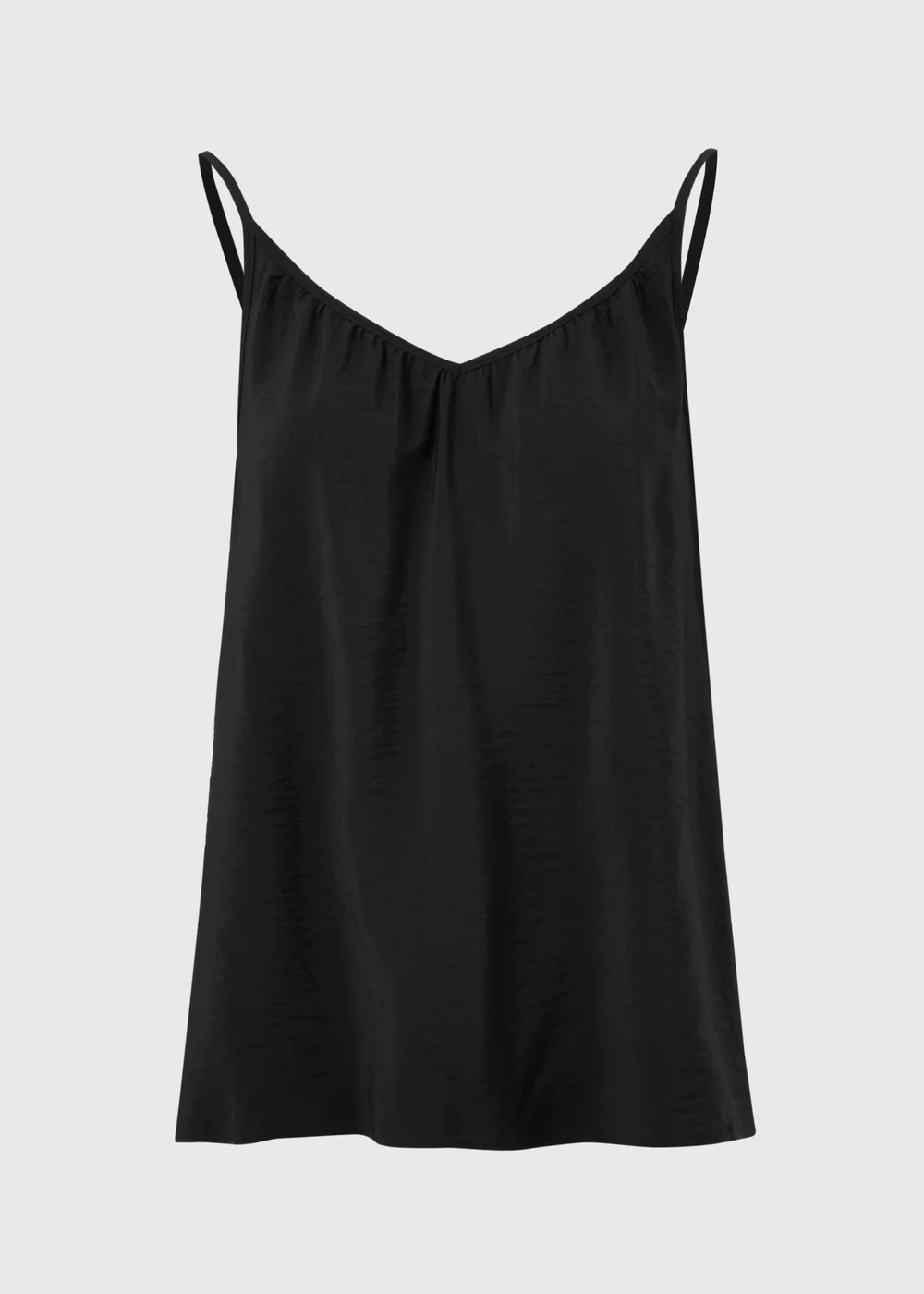 Black Ruched Cami Top - Size 8 Image 1