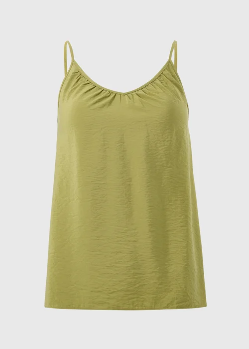 Olive Ruched Cami Top - Size 8 Image 4
