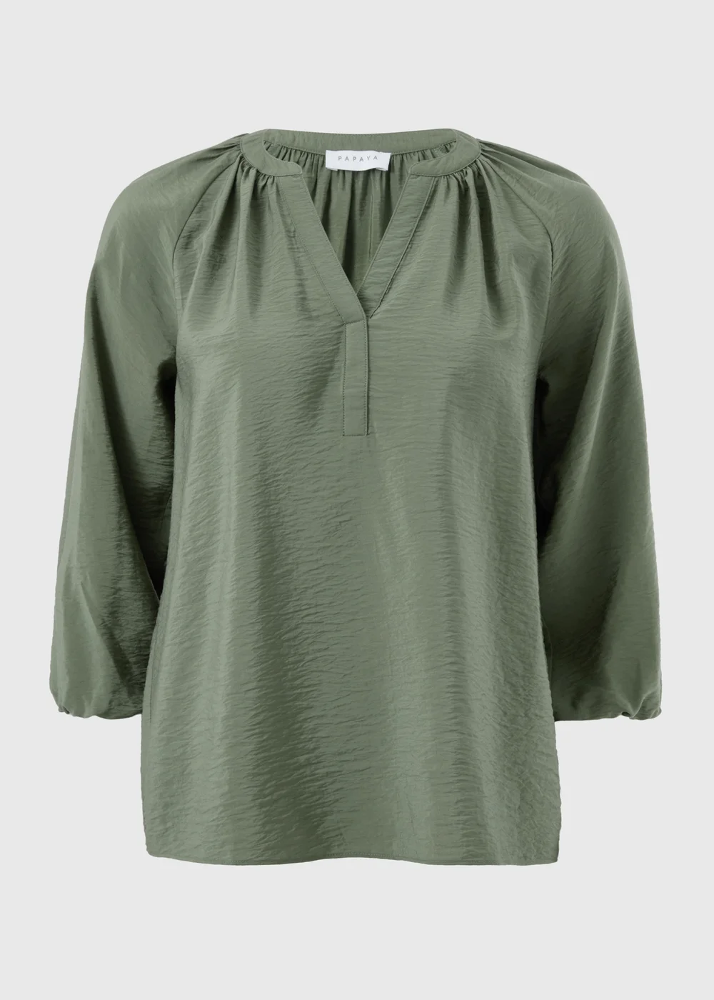 Olive 3/4 Sleeve Popover Blouse - Size 8 Image 1
