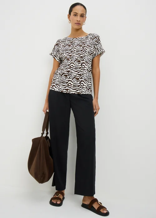 Chocolate Brown Zebra Print Box Top - 12 Image 1