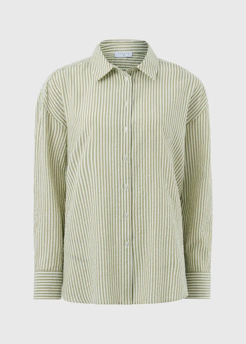 Khaki Stripe Seersucker Shirt - Size 8 Image 4