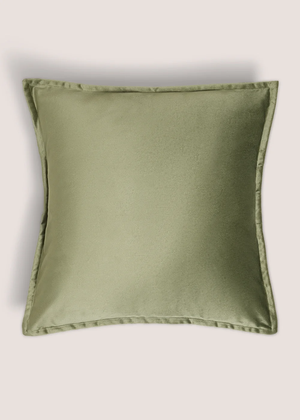 Olive Plain Velvet Cushion Image 1