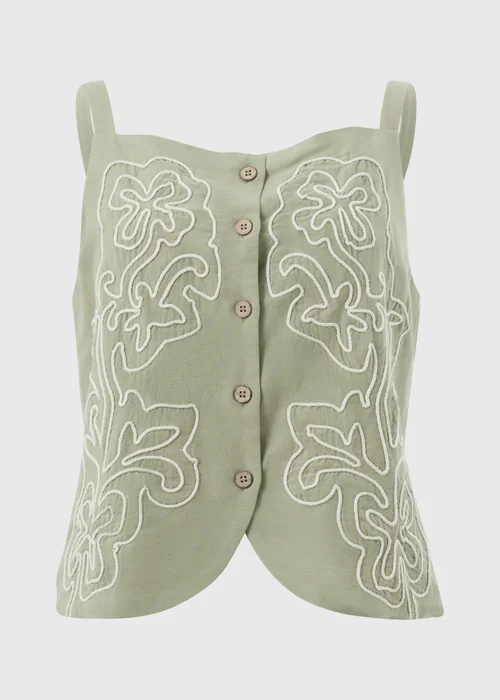 Papaya Petite Sage Green Waistcoat Co Ord Top - 12 Image 4