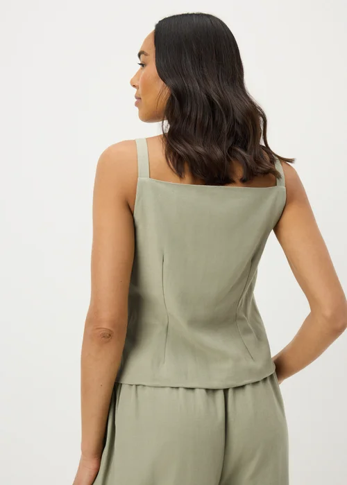 Papaya Petite Sage Green Waistcoat Co Ord Top - 12 Image 3