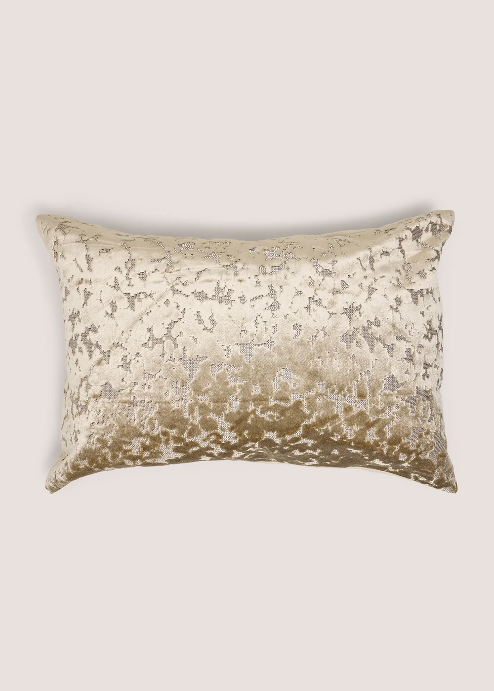 Champagne Mottle Cut Velvet Cushion Image 1
