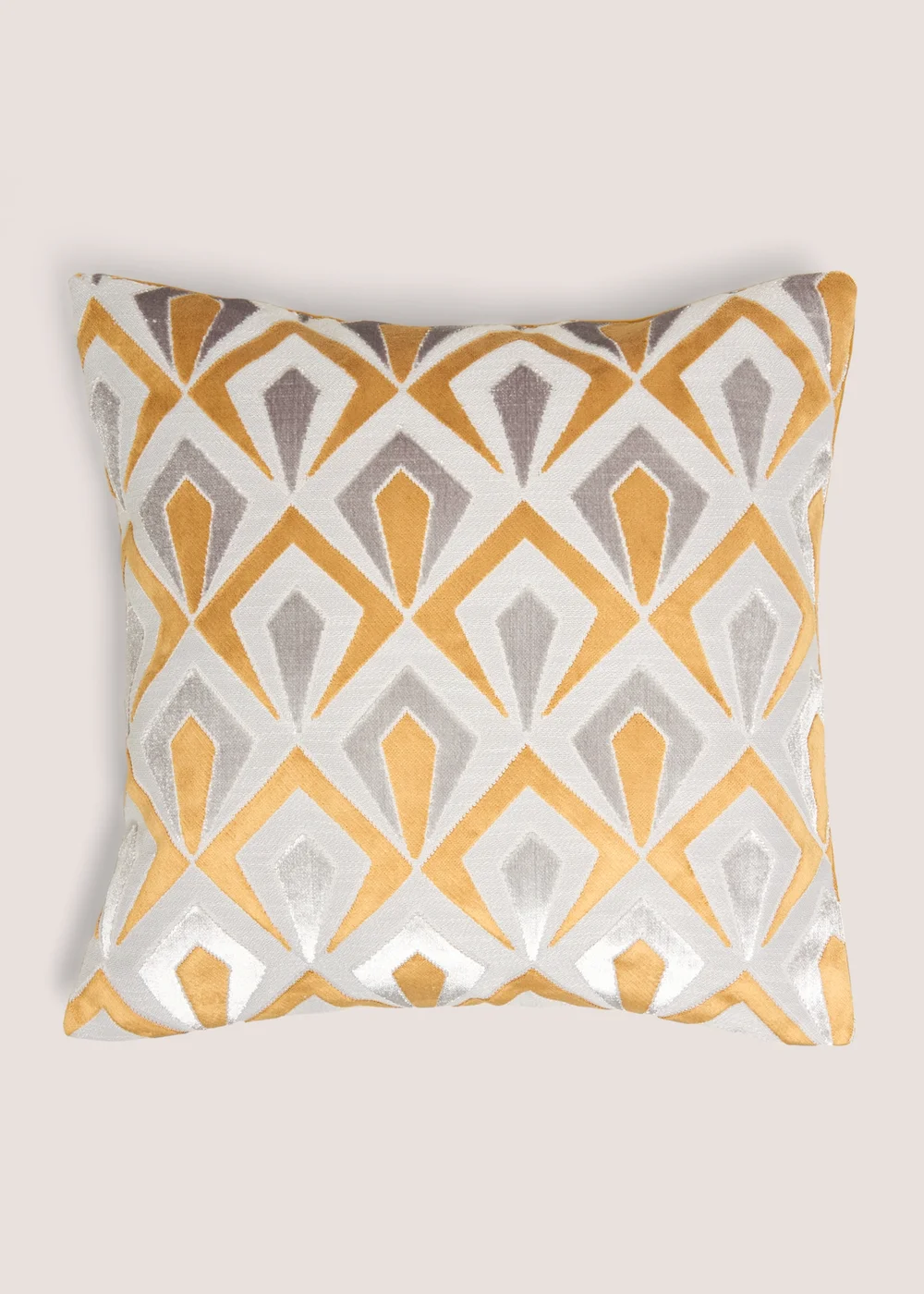 Gold Cut Velvet Angular Cushion Image 1