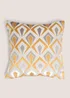 Gold Cut Velvet Angular Cushion Image 1