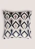 Navy Cut Velvet Angular Cushion Image 1