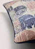 Navy Circular Geometric Velvet Cushion Image 2