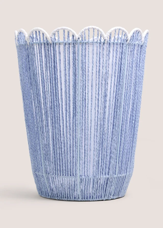 Blue Scallop Edge Laundry Basket