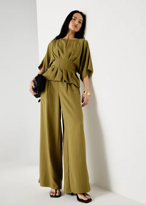 Et Vous Olive Wide Leg Co Ord Trousers - 22/L31 Image 1