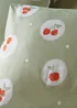 Green Cherry Print Microfibre Duvet Set - Single Image 2