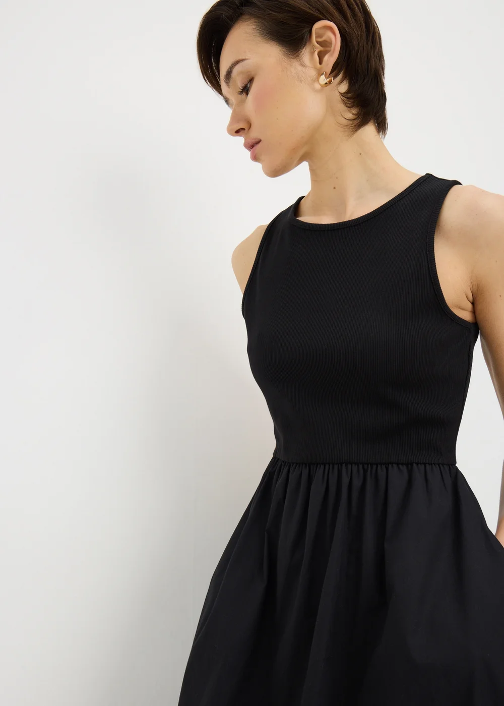 Black 2 in 1 Midi Dress - 8 Image 2