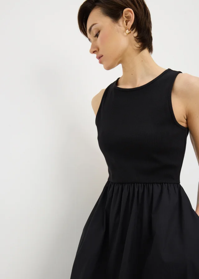 Black 2 in 1 Midi Dress
